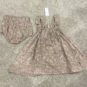 Quincy Mae ruffled tank dress and bloomer set size 2-3yrs